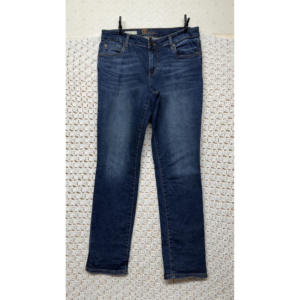 Kut from the Kloth Jeans Women Sz 6 Blue Denim Katy Boyfriend Stretch Straight